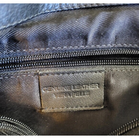 Vera Pelle Vintage Black Leather Elevated Basic Minimalist Bucket Shoulder bag - Picture 12 of 14